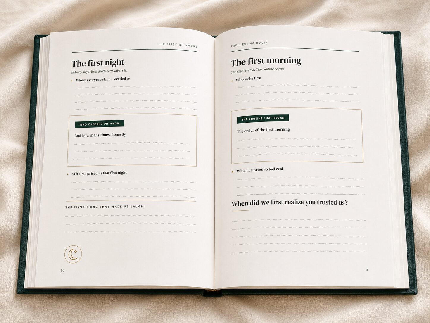 Labrador Memory Book The First 48 Hours pages: the first night and the first morning