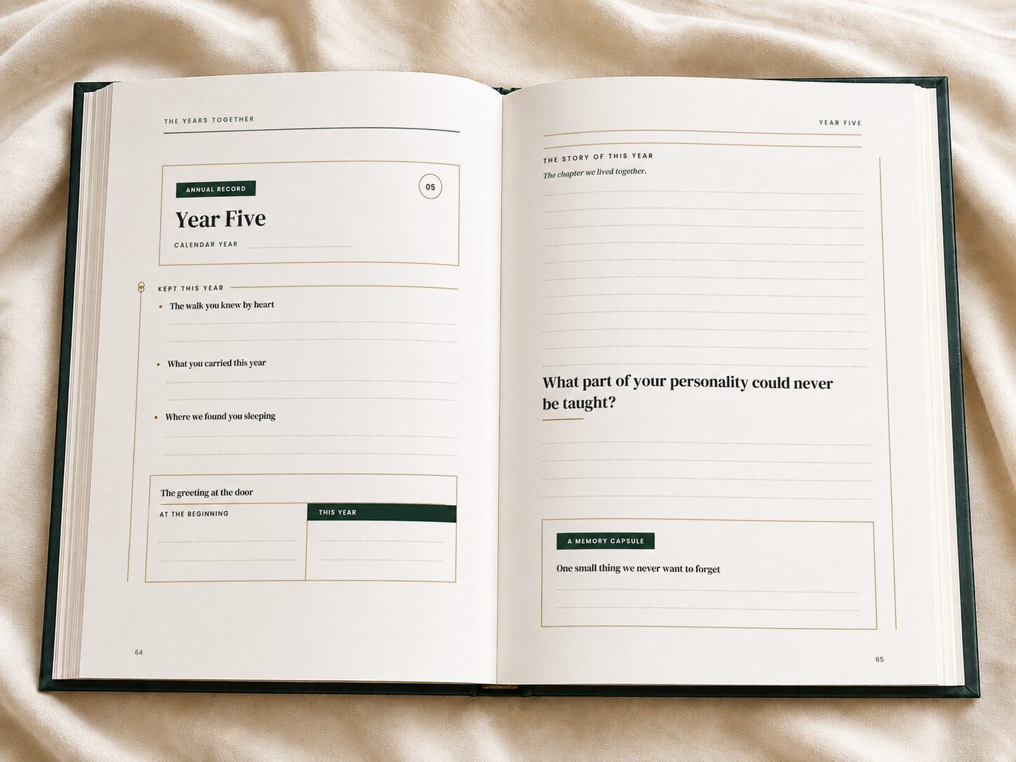 Labrador Memory Book Year Five annual record pages